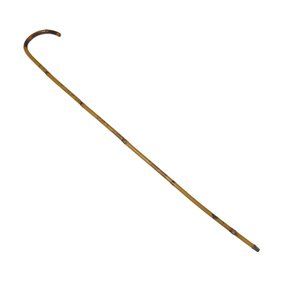 Bamboo Crook Handle Walking Stick Cane Gentlemans Vintage Folk Art u